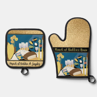 Seder Time Oven Mitt & Pot Holder Set