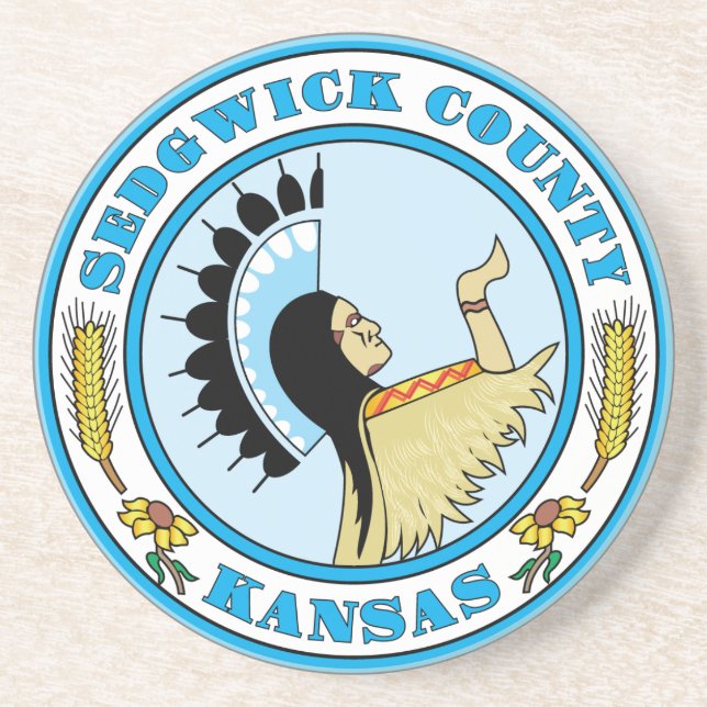 Sedgwick county seal coaster (Front)