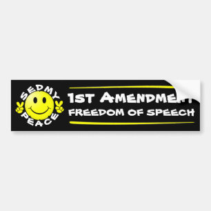 Sedmy Peace 1st Amendment Freedom Of Speech Bright Bumper Sticker