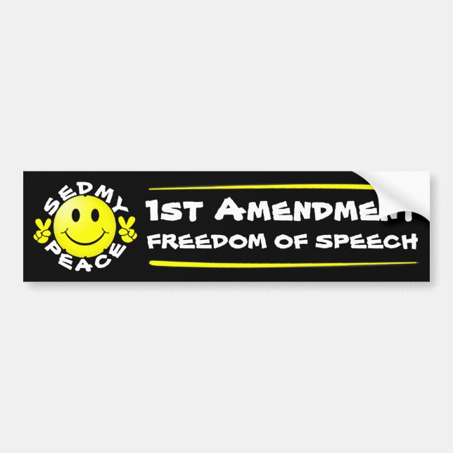 Sedmy Peace 1st Amendment Freedom Of Speech Bright Bumper Sticker (Front)