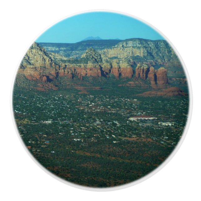 Sedona and Coffee Pot Rock from Above Ceramic Knob (Front)