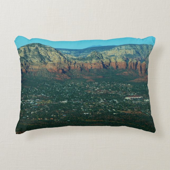 Sedona and Coffee Pot Rock from Above Decorative Cushion (Front)