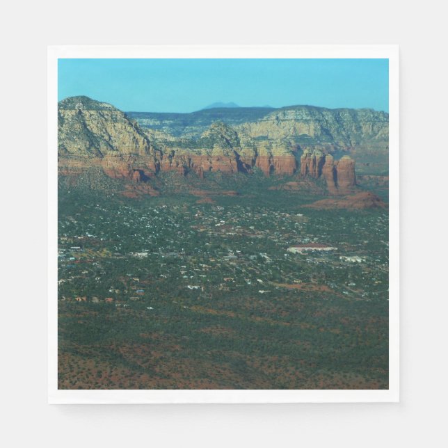 Sedona and Coffee Pot Rock from Above Napkin (Front)