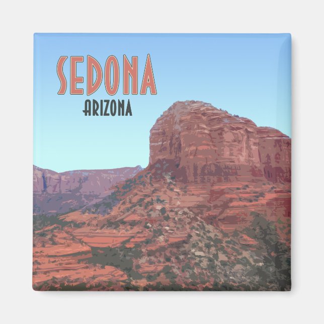 Sedona Arizona Bell Rock Canyon Vintage Magnet (Front)