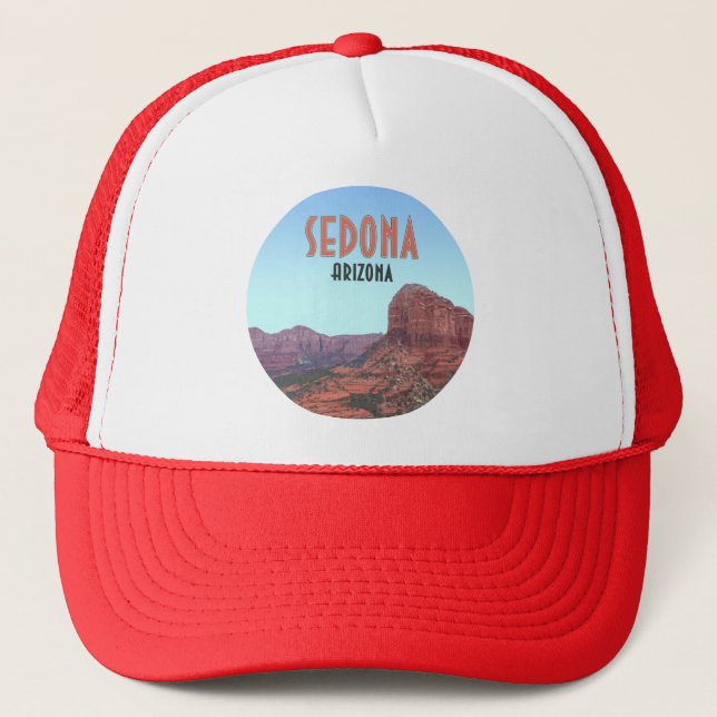 Sedona Arizona Bell Rock Canyon Vintage Trucker Hat (Front)