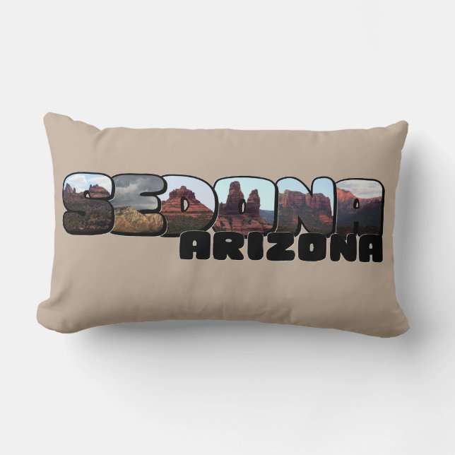 Sedona Arizona Big Letter - Mountain View’s Lumbar Cushion (Front)