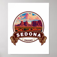 Sedona Arizona Colourful Travel Badge