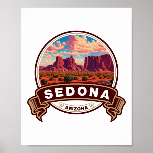 Sedona Arizona Colourful Travel Badge Poster (Front)