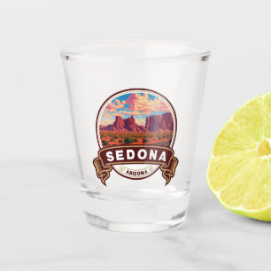 Sedona Arizona Colourful Travel Badge Shot Glass