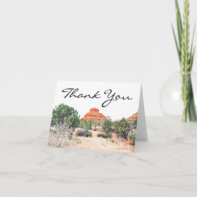 Sedona Arizona Desert Mountain Thank You Card (Front)
