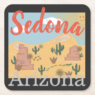 Sedona Arizona Desert Square Paper Coaster