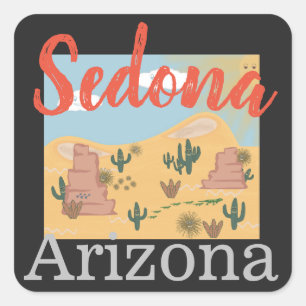 Sedona Arizona Desert Square Sticker