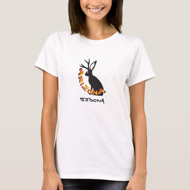 Sedona Arizona Humour Jackalope T-Shirt (Front)