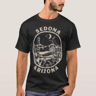 Sedona Arizona Linocut Distressed Desert T Shirt R