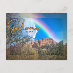 Sedona, Arizona - Mountain Rainbow Landscape Postcard