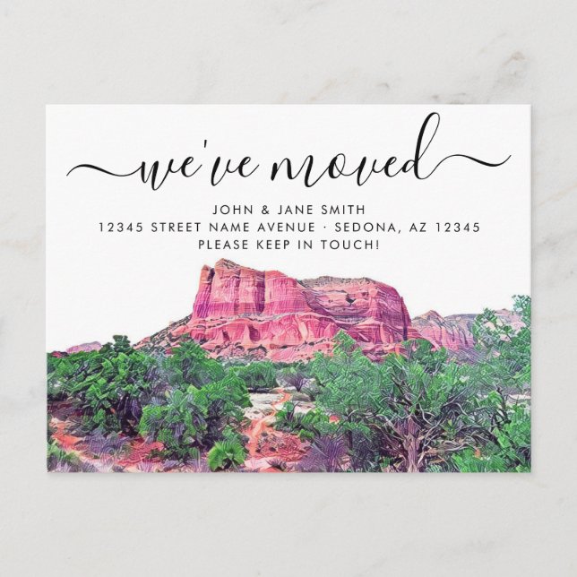 Sedona Arizona Moving Announcement Postcard (Front)