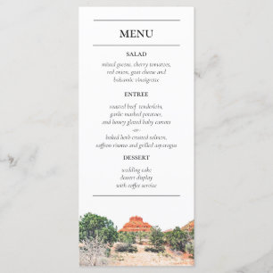 Sedona Arizona Painted Mountains Reception Menu