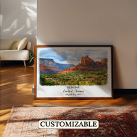 Sedona Arizona Poster, Watercolor, Custom