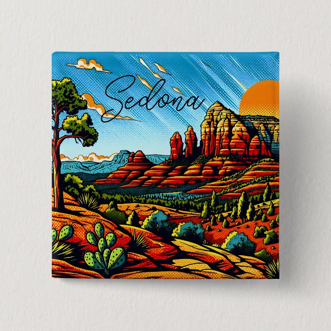 Sedona, Arizona Red Canyon 15 Cm Square Badge (Front)