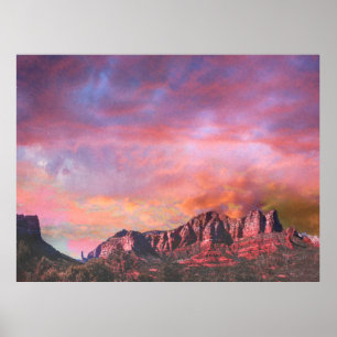 SEDONA ARIZONA Red Rock Sunset Granduer Poster