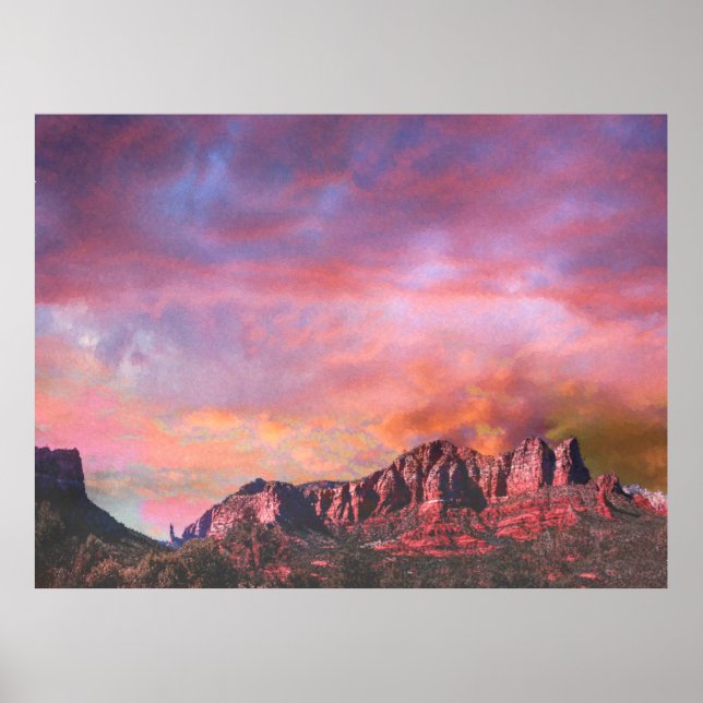 SEDONA ARIZONA Red Rock Sunset Poster (Front)
