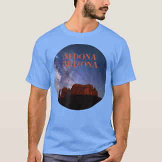 Sedona Arizona Red Rocks in the Night Sky  T-Shirt