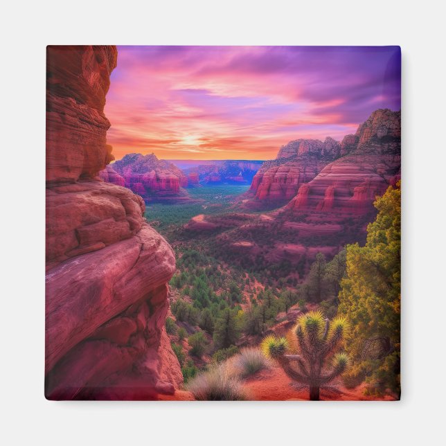 Sedona Arizona Red Rocks Nature Beautiful Sunset Magnet (Front)