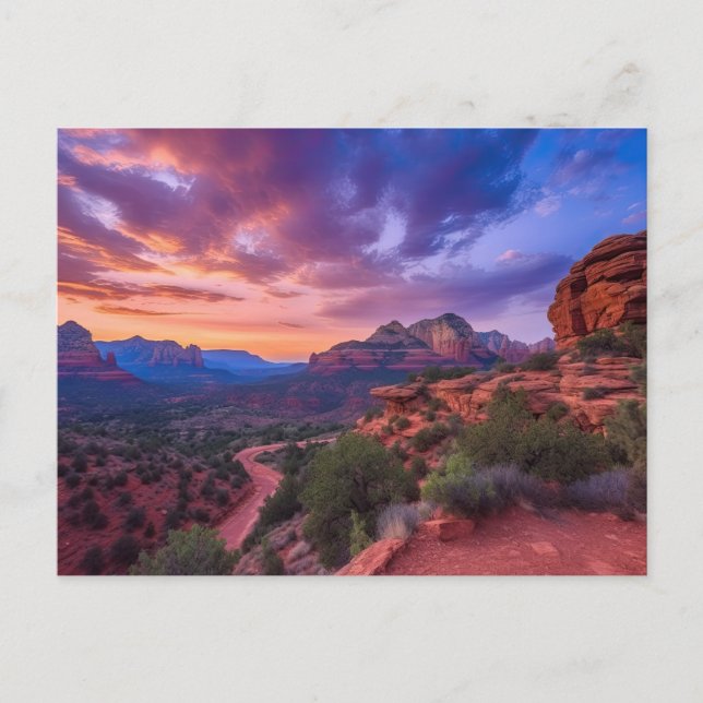 Sedona Arizona Red Rocks Nature Beautiful Sunset Postcard (Front)