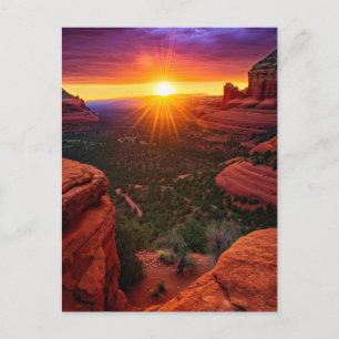 Sedona Arizona Red Rocks Nature Beautiful Sunset Postcard