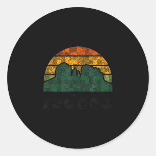 Sedona arizona retro vintage weathered hiking classic round sticker