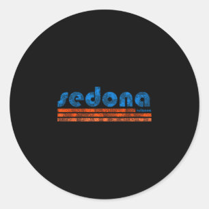 Sedona arizona retro vintage weathered hiking classic round sticker