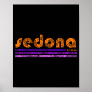 Sedona arizona retro vintage weathered hiking poster