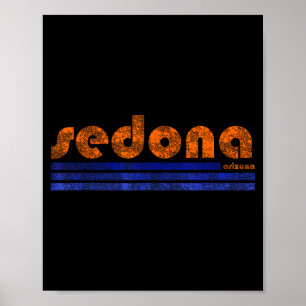 Sedona arizona retro vintage weathered hiking poster