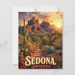 Sedona Arizona Sunset Red Rock Desert Travel Announcement