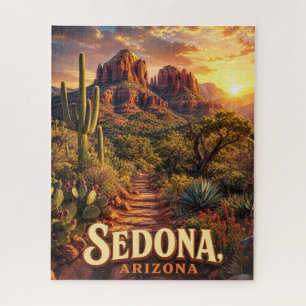 Sedona Arizona Sunset Red Rock Desert Travel Jigsaw Puzzle