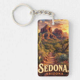 Sedona Arizona Sunset Red Rock Desert Travel Key Ring