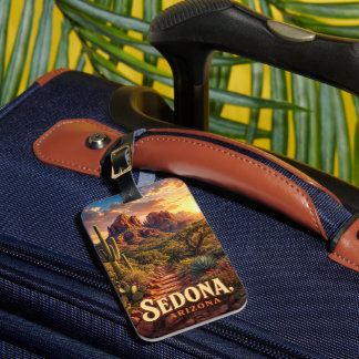 Sedona Arizona Sunset Red Rock Desert Travel Luggage Tag