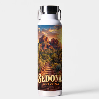 Sedona Arizona Sunset Red Rock Desert Travel Water Bottle