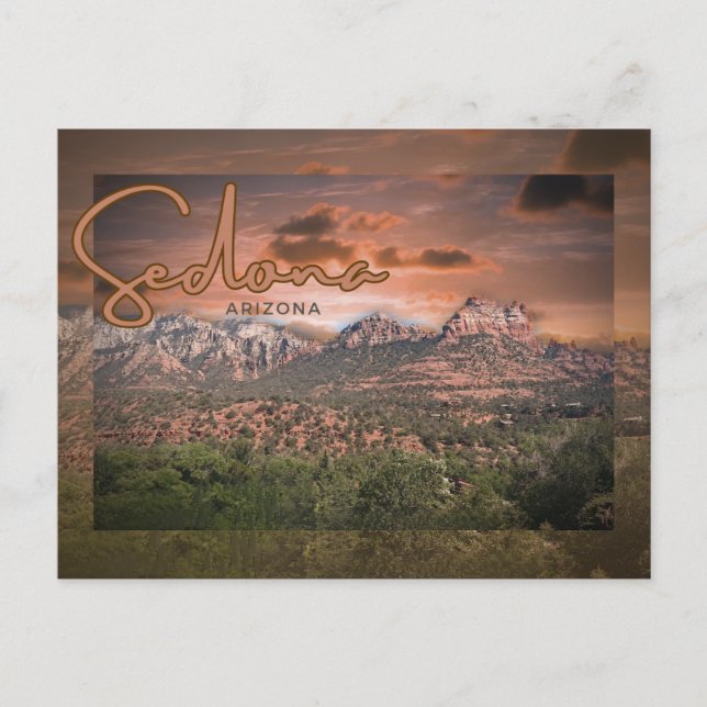 Sedona, Arizona Sunset Surreal Postcard (Front)