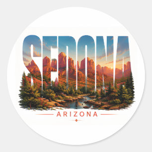 Sedona Arizona Travel Red Rock Desert Landscape Classic Round Sticker