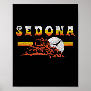 Sedona Arizona Vintage Distressed Bell Rock Hiking Poster