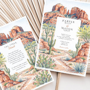 Sedona Arizona Watercolor Desert Wedding Invitation