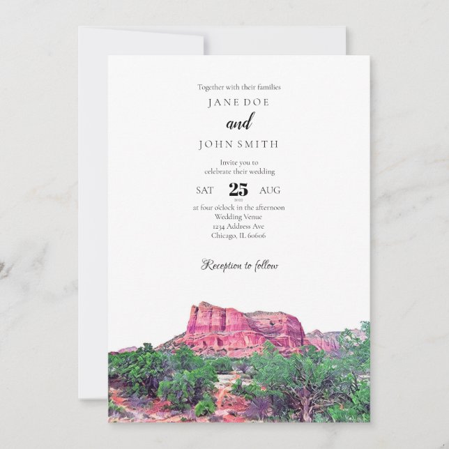 Sedona Arizona Wedding Invitation (Front)