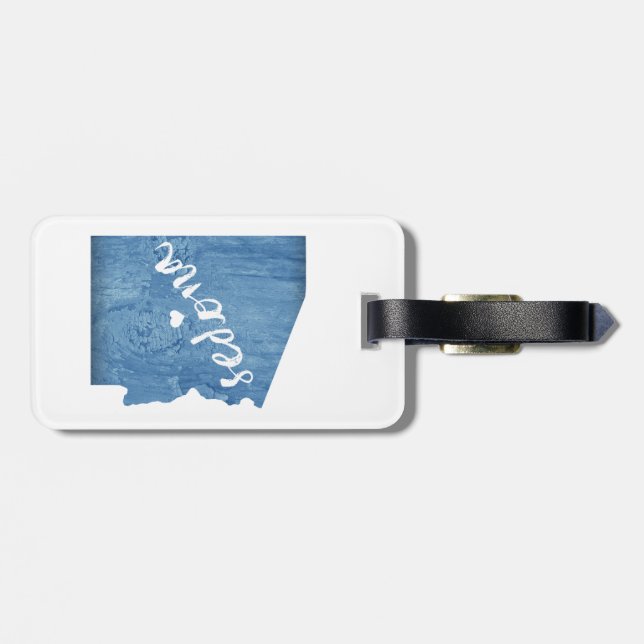 Sedona Arizona Wood Grain Luggage Tag (Back Horizontal)