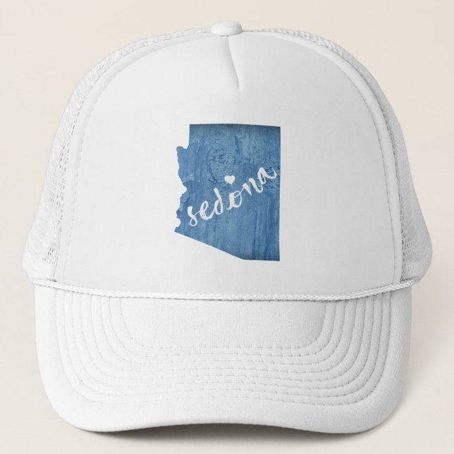 Sedona Arizona Wood Grain Trucker Hat (Front)