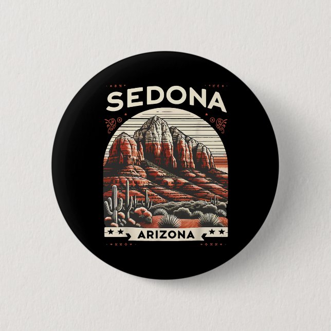 Sedona Az Hiking Outdoors Mountain Sedona Usa Retr 6 Cm Round Badge (Front)