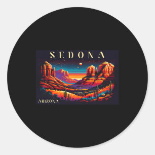 Sedona Az Hiking Outdoors Mountain Sedona Usa Retr Classic Round Sticker