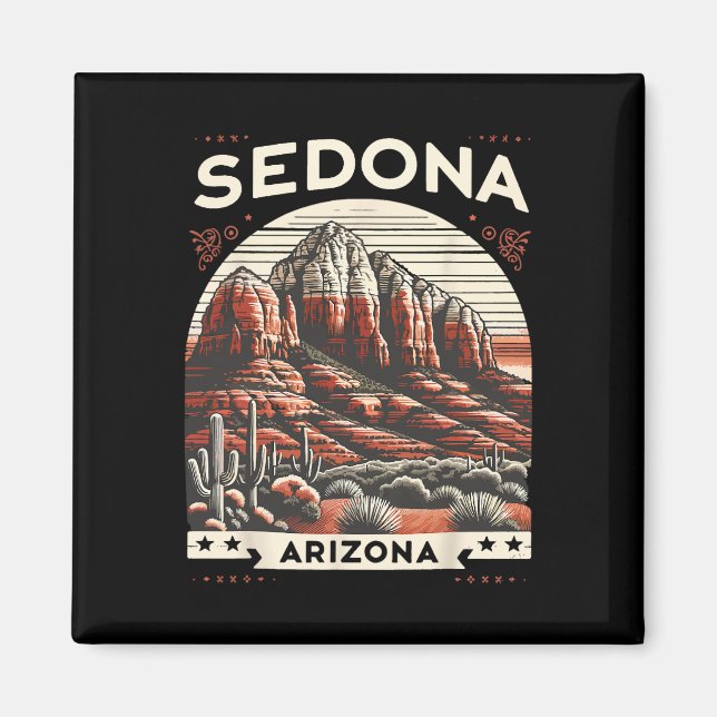 Sedona Az Hiking Outdoors Mountain Sedona Usa Retr Magnet (Front)