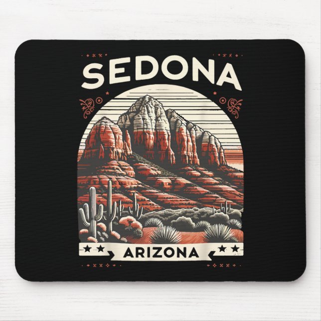 Sedona Az Hiking Outdoors Mountain Sedona Usa Retr Mouse Mat (Front)