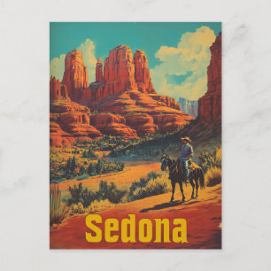 Sedona Cowboy vintage Postcard